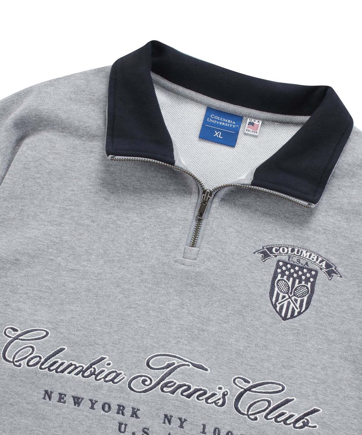 컬럼비아 유니버시티(COLUMBIA UNIVERSITY) CU TENNIS CLUB TERRY HALF ZIP-UP SWEATSHIRTS M.그레이