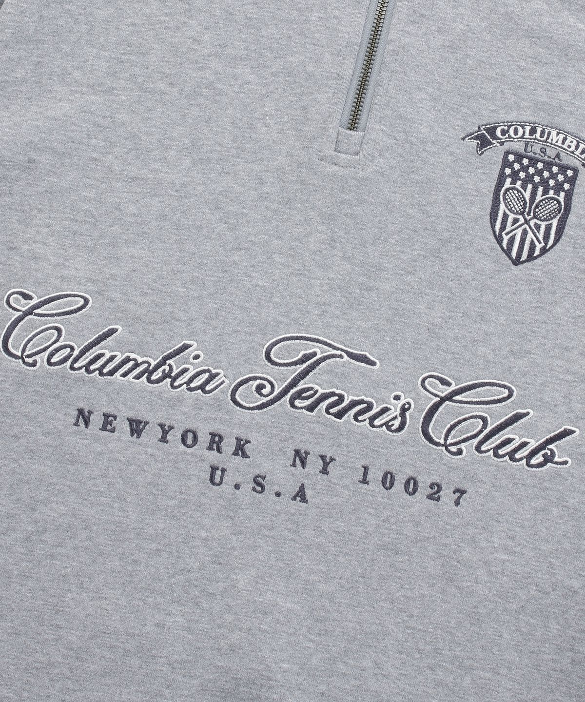 컬럼비아 유니버시티(COLUMBIA UNIVERSITY) CU TENNIS CLUB TERRY HALF ZIP-UP SWEATSHIRTS M.그레이