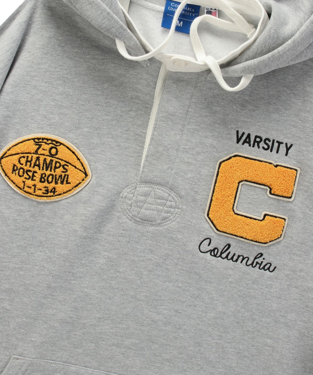 컬럼비아 유니버시티(COLUMBIA UNIVERSITY) ROSEBOWL CHAMP FLEECE RUGBY HOODY M그레이