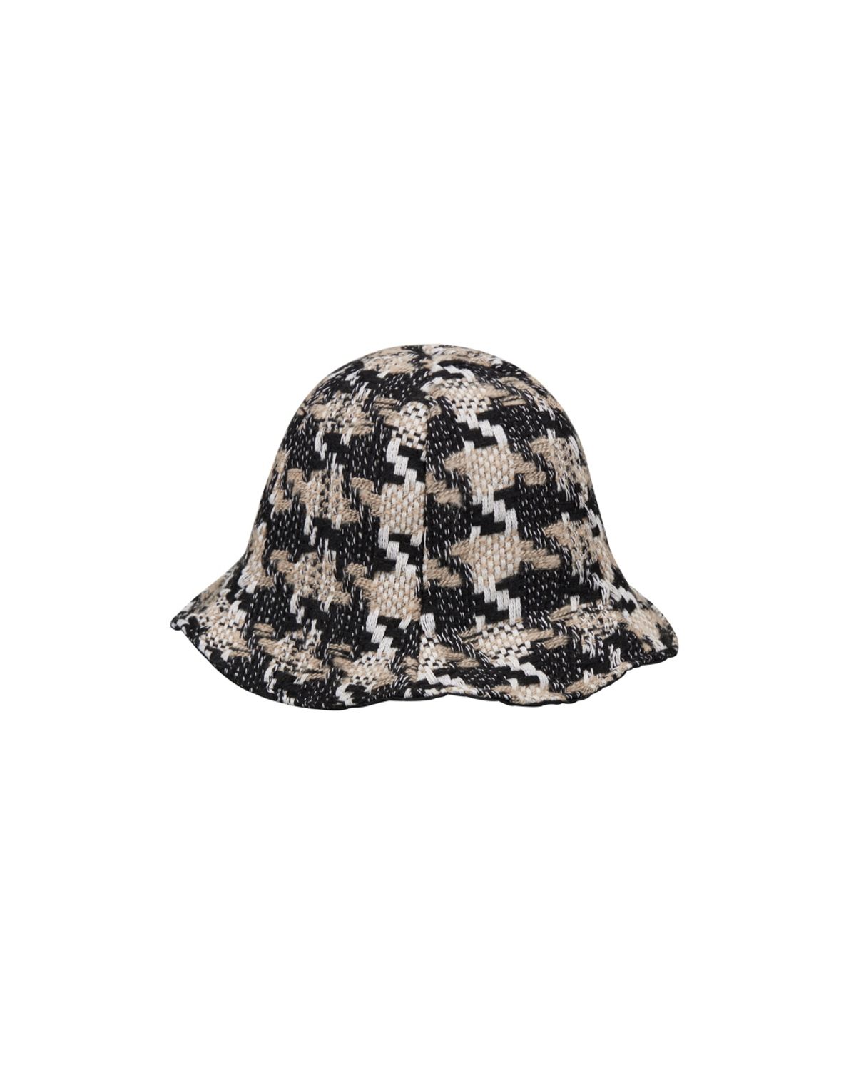 비슬로우(BESLOW) REVERSIBLE TWEED TULIP HAT BLACK