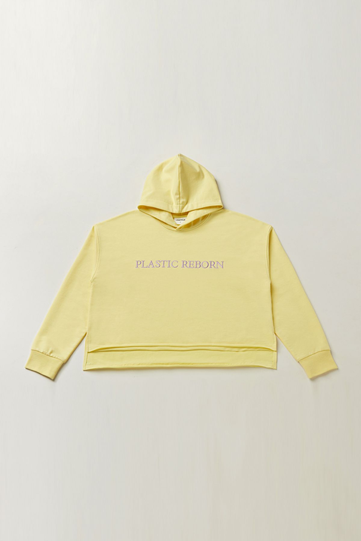 로우사이클(LOWCYCLE) 리사이클 CP 쭈리 옐로우 크롭  후드티