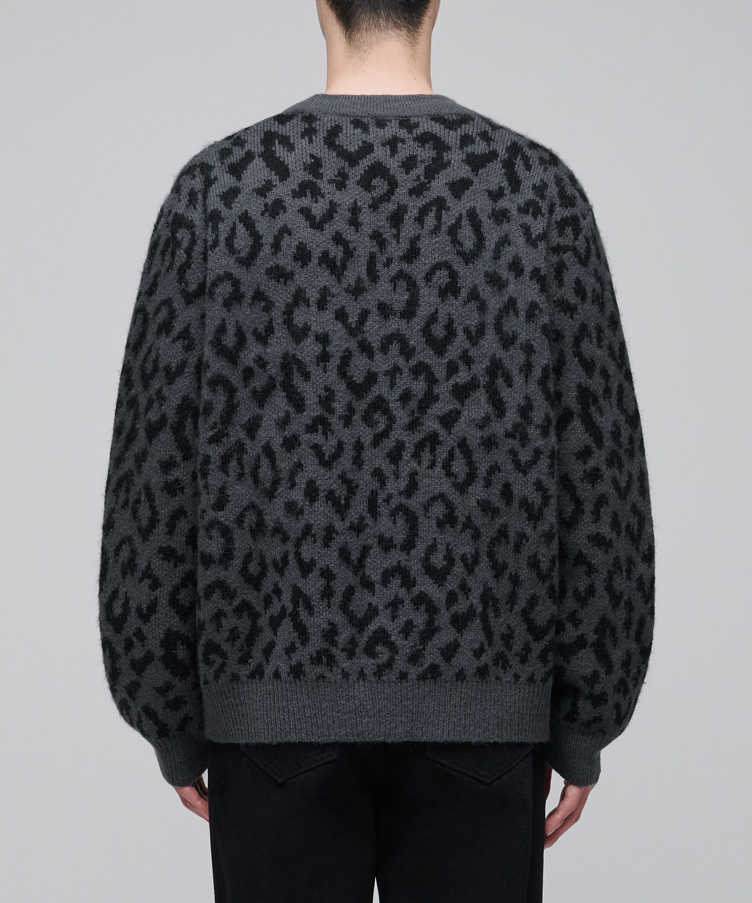 MUSINSA | MUSINSA STANDARD Leopard Mohair Cardigan [Gray/Black]
