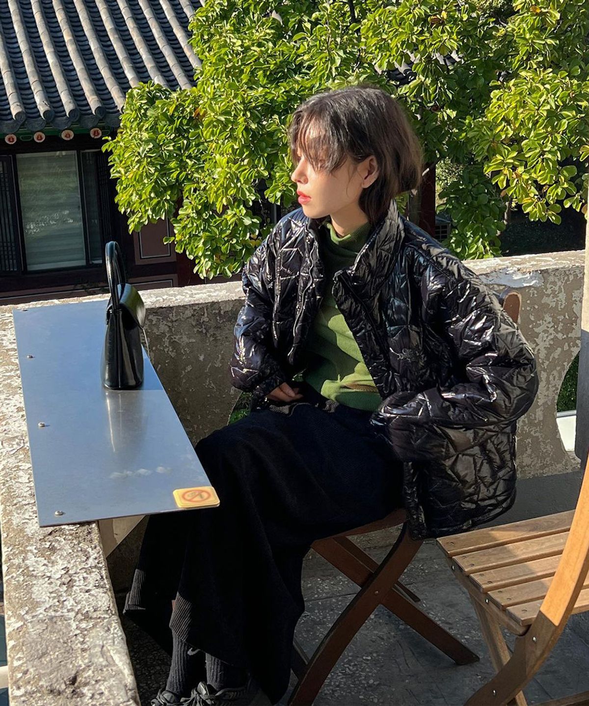 카비시(CAVISH) W ENAMEL STAR PADDED JACKET BLACK(CV2CWFB909A)