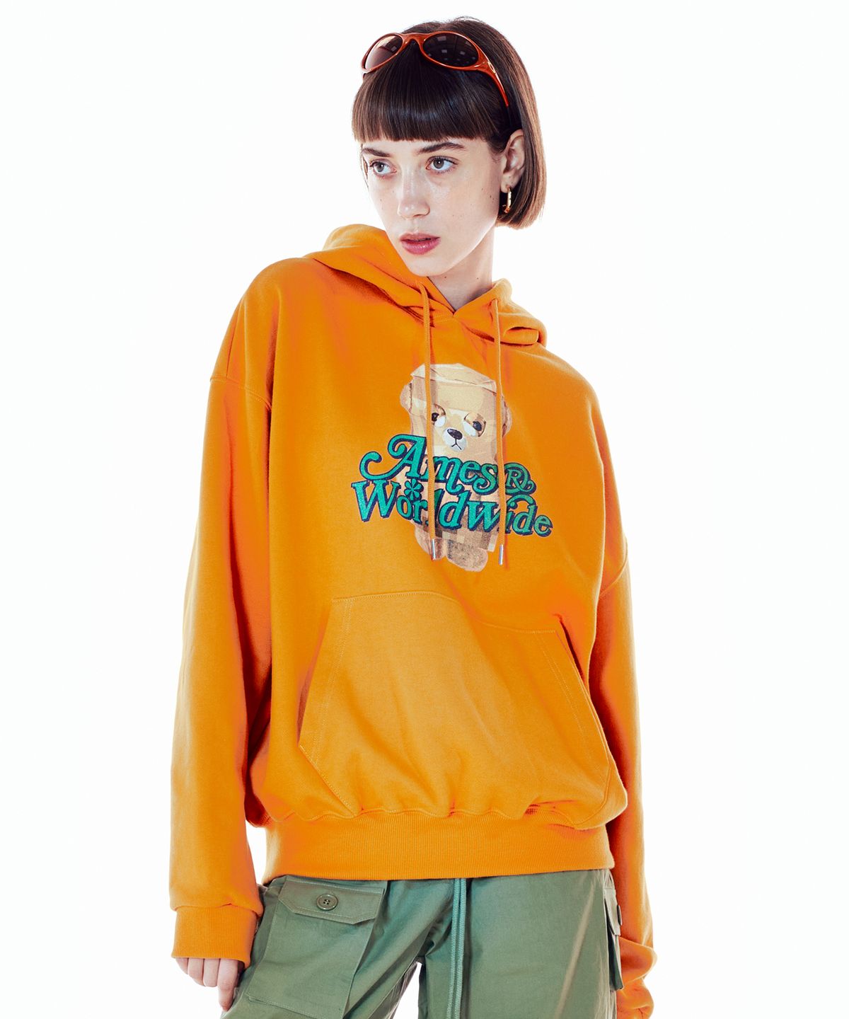 아메스 월드와이드(AMES-WORLDWIDE) TEDDY BEAR HOODIE ORANGE (AM2CFUM402A)