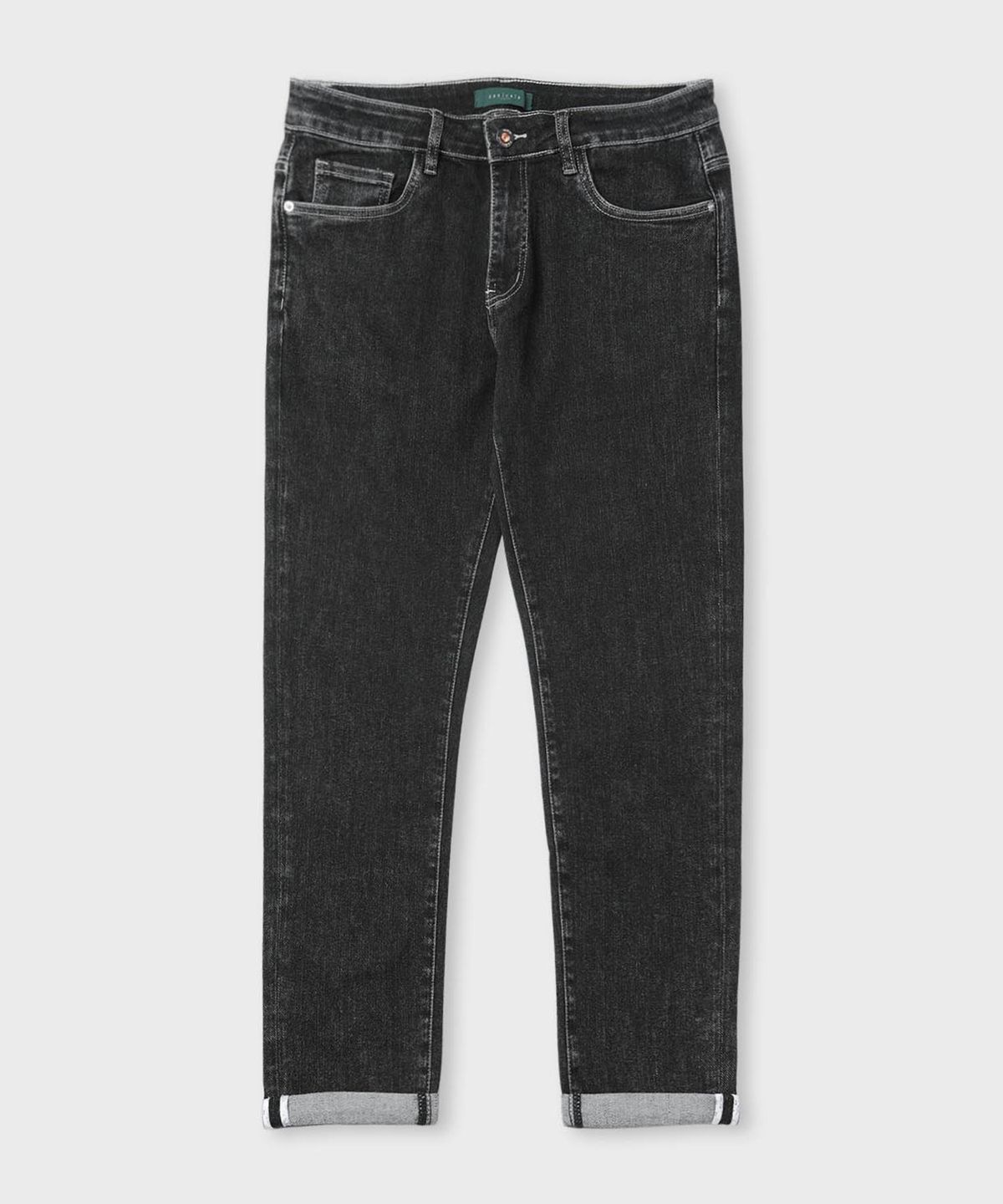 빠니깔레(PANICALE) 블랙 워시드 스판 데님 팬츠