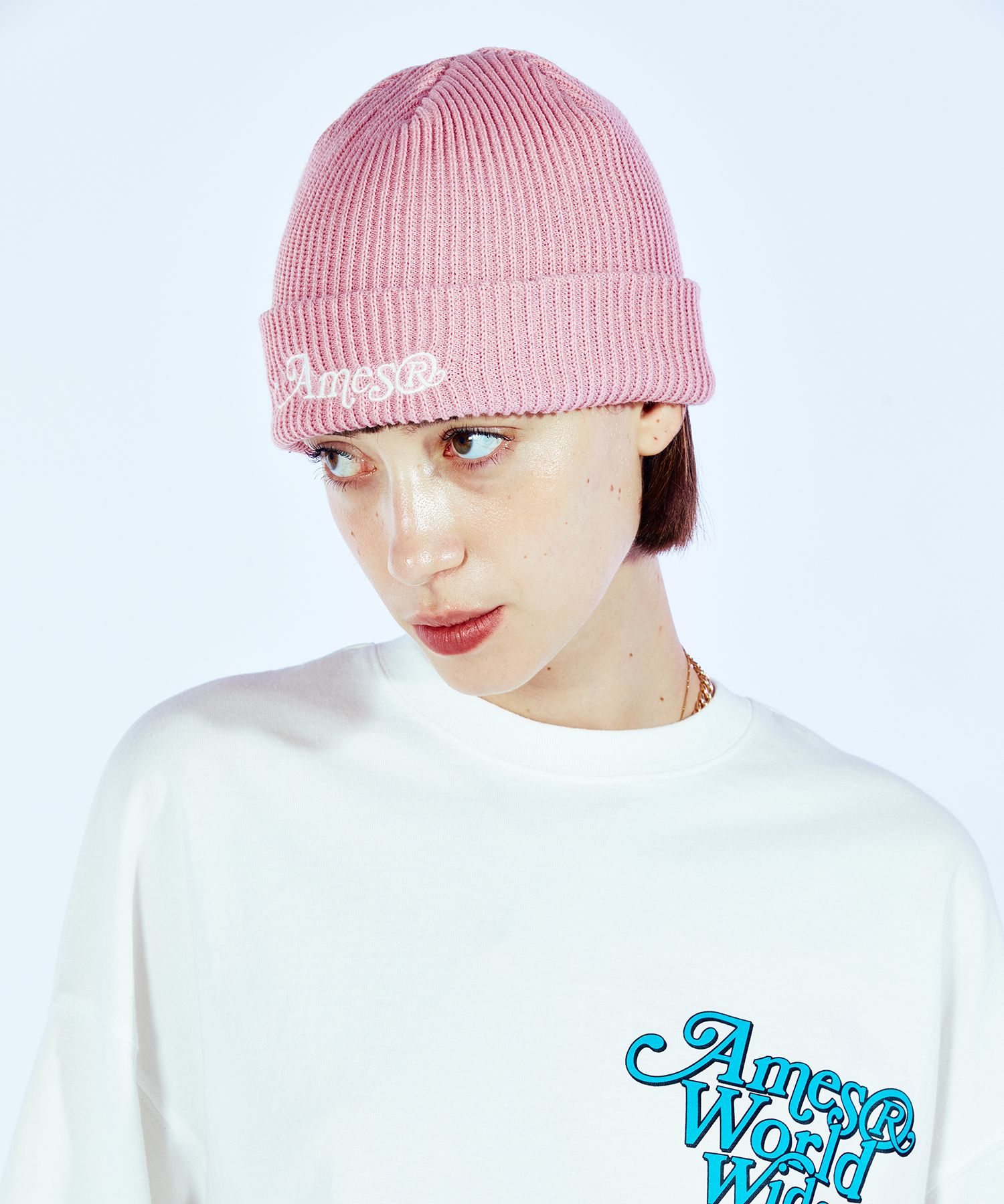 MUSINSA | AMES-WORLDWIDE LOGO BEANIE PINK