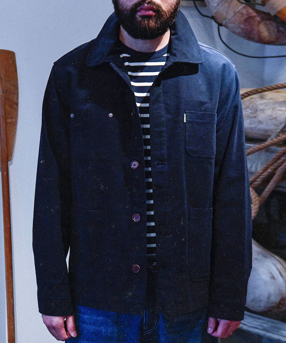비디알(VDR) MOLESKIN CHORE JACKET [Sailor Blue]