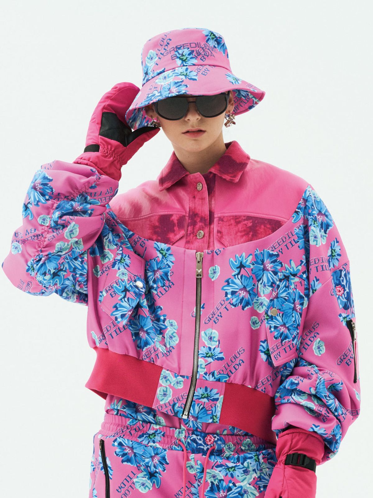 그리디어스(GREEDILOUS) Floral Mix & Match Nylon Jumper