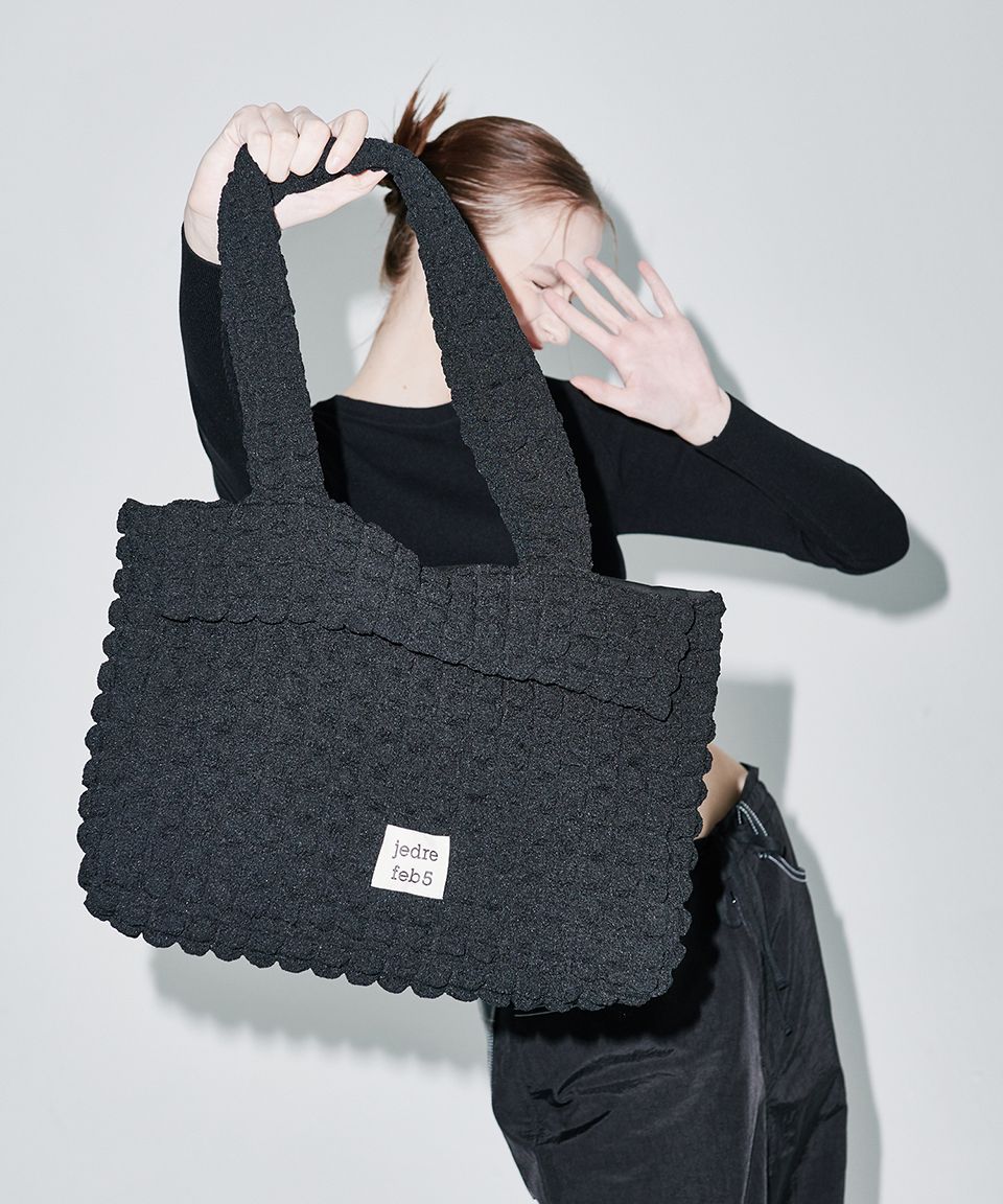 MUSINSA | JEDREFEB5 Croffle shoulder bag black
