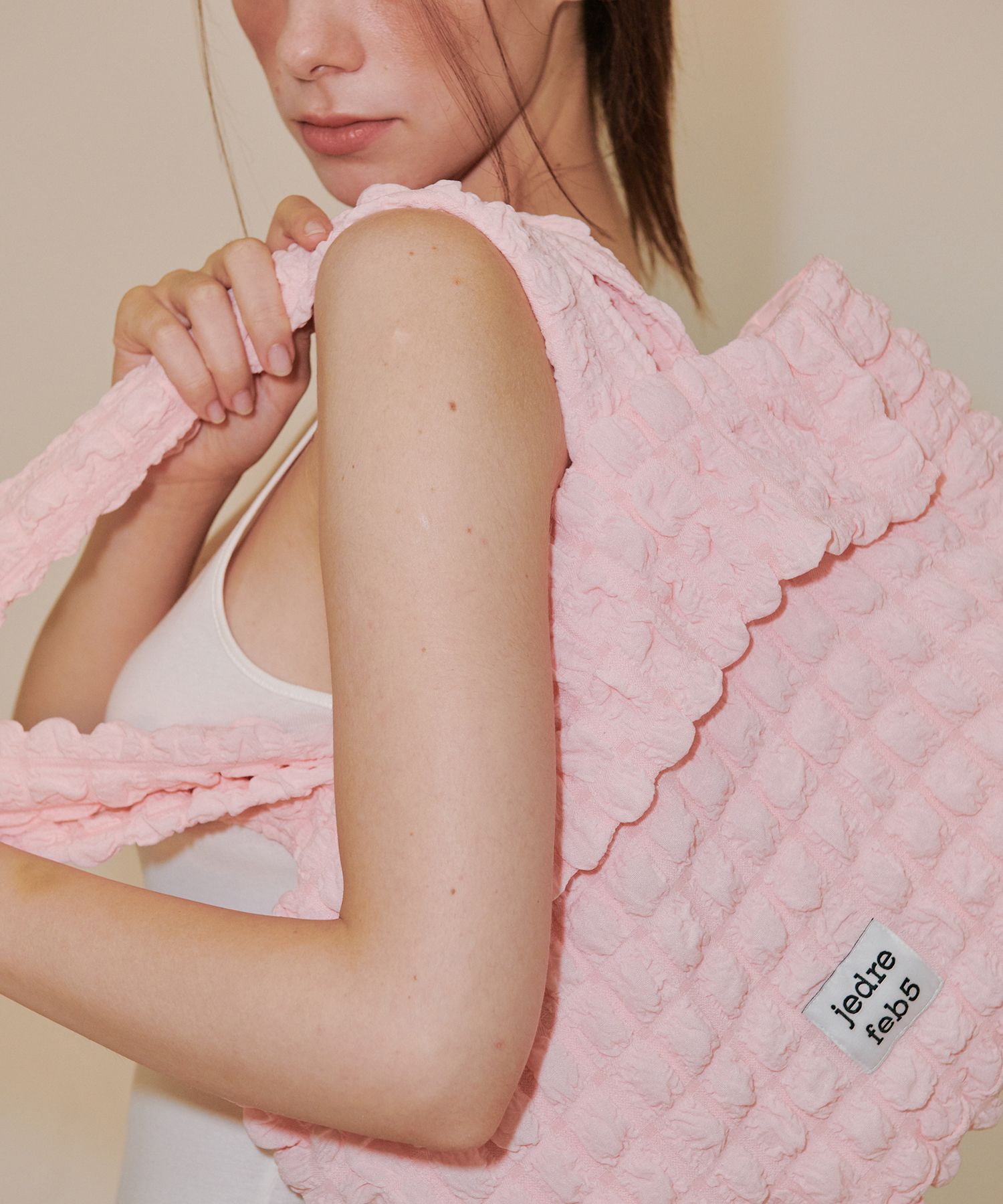 ☆JEDREFEB5☆ Croffle shoulder bag pink MUSINSA | JEDREFEB5 Croffle shoulder bag pink