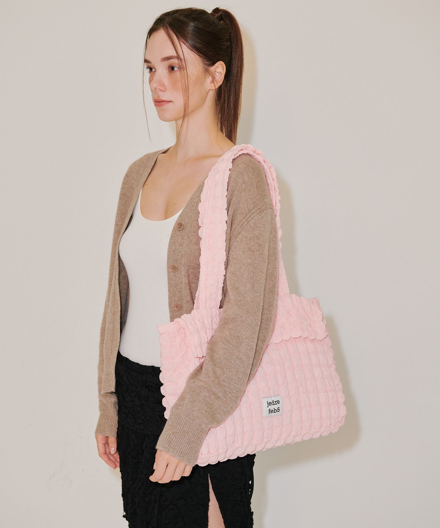 ☆JEDREFEB5☆ Croffle shoulder bag pink MUSINSA | JEDREFEB5 Croffle shoulder bag pink