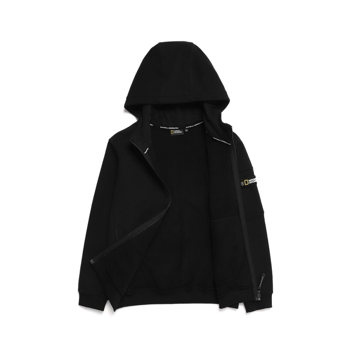 내셔널지오그래픽 키즈(NATIONAL GEOGRAPHIC KIDS) K224UFT910 베이직 기모 후디 트레이닝 풀집업 CARBON BLACK