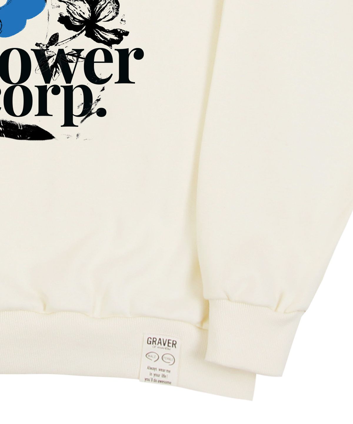 그레이버(GRAVER) [UNISEX]플라워 레이디 앱스트랙트 맨투맨_크림