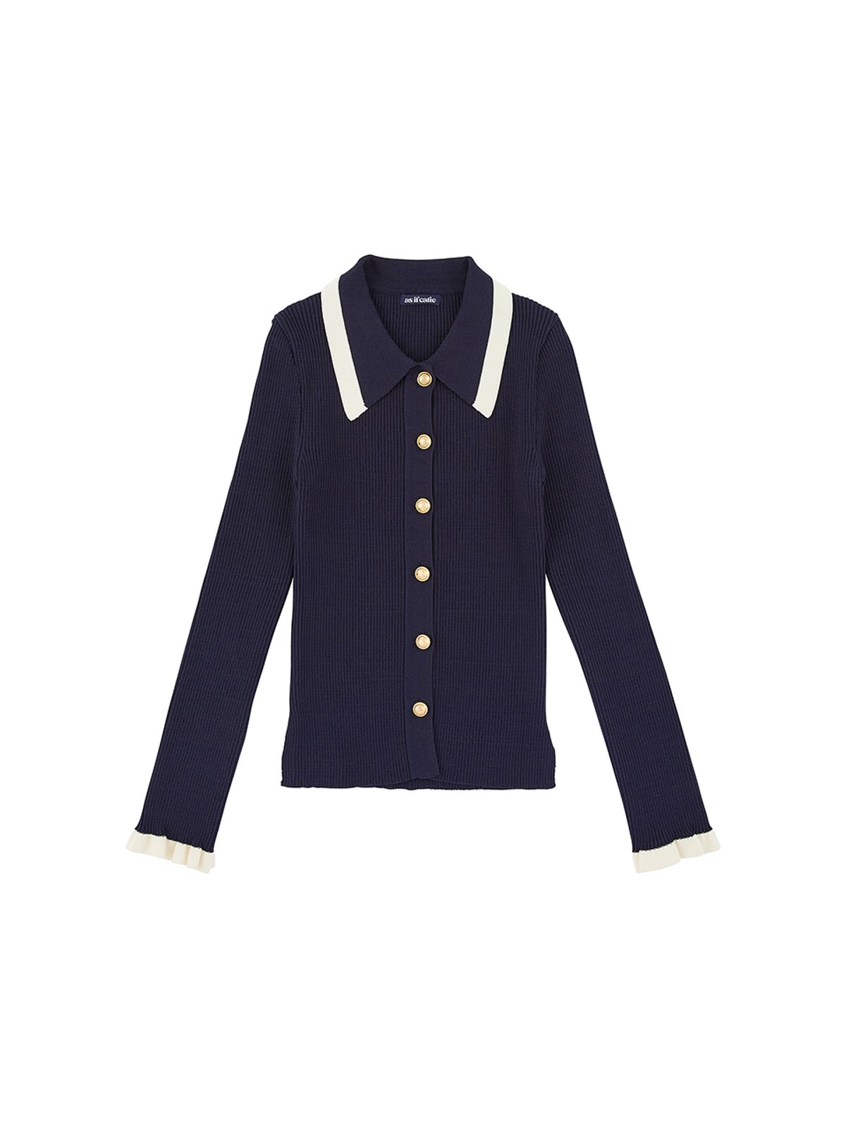 에즈이프 캘리(ASIF CALIE) SLIMFIT KNIT SHIRTS NAVY