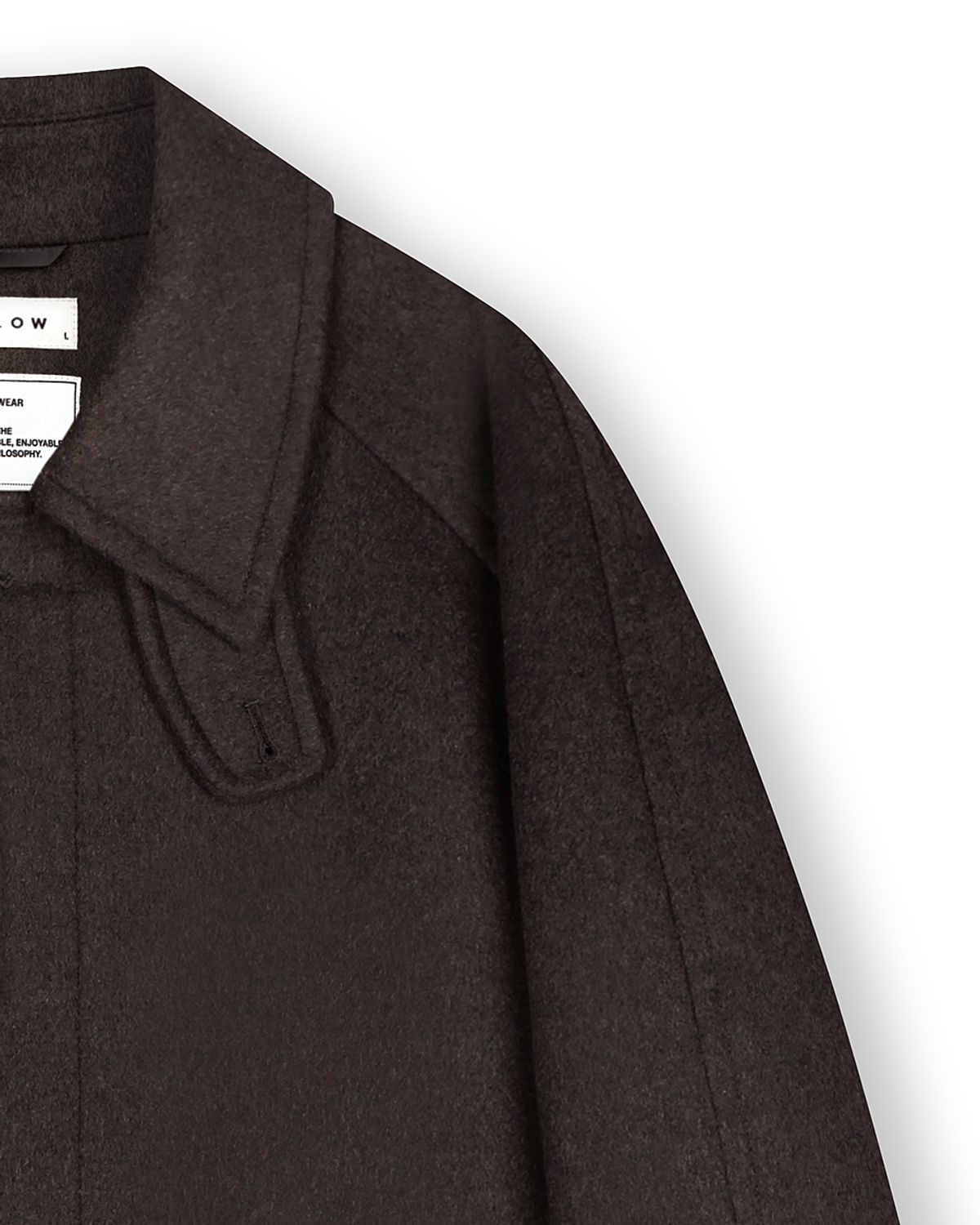 비슬로우(BESLOW) OVERSIZED CASHMERE BALMACAAN COAT MELANGE BROWN