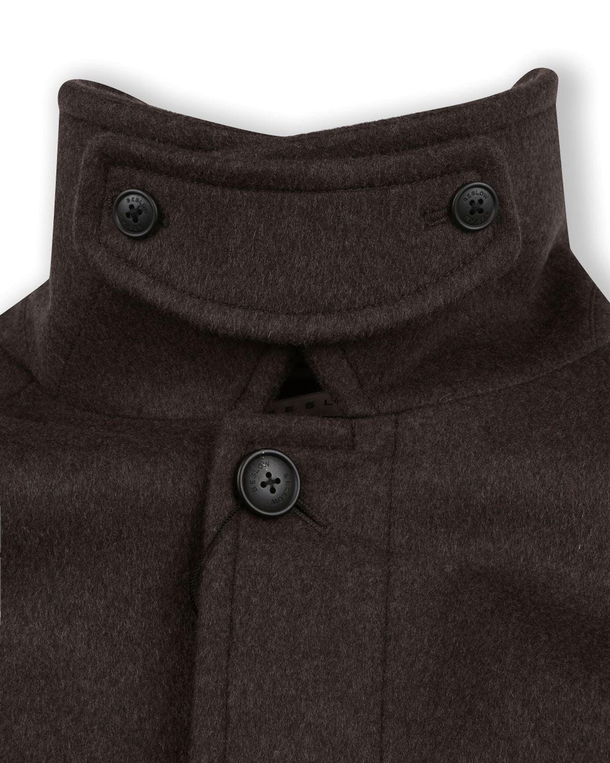 비슬로우(BESLOW) OVERSIZED CASHMERE BALMACAAN COAT MELANGE BROWN