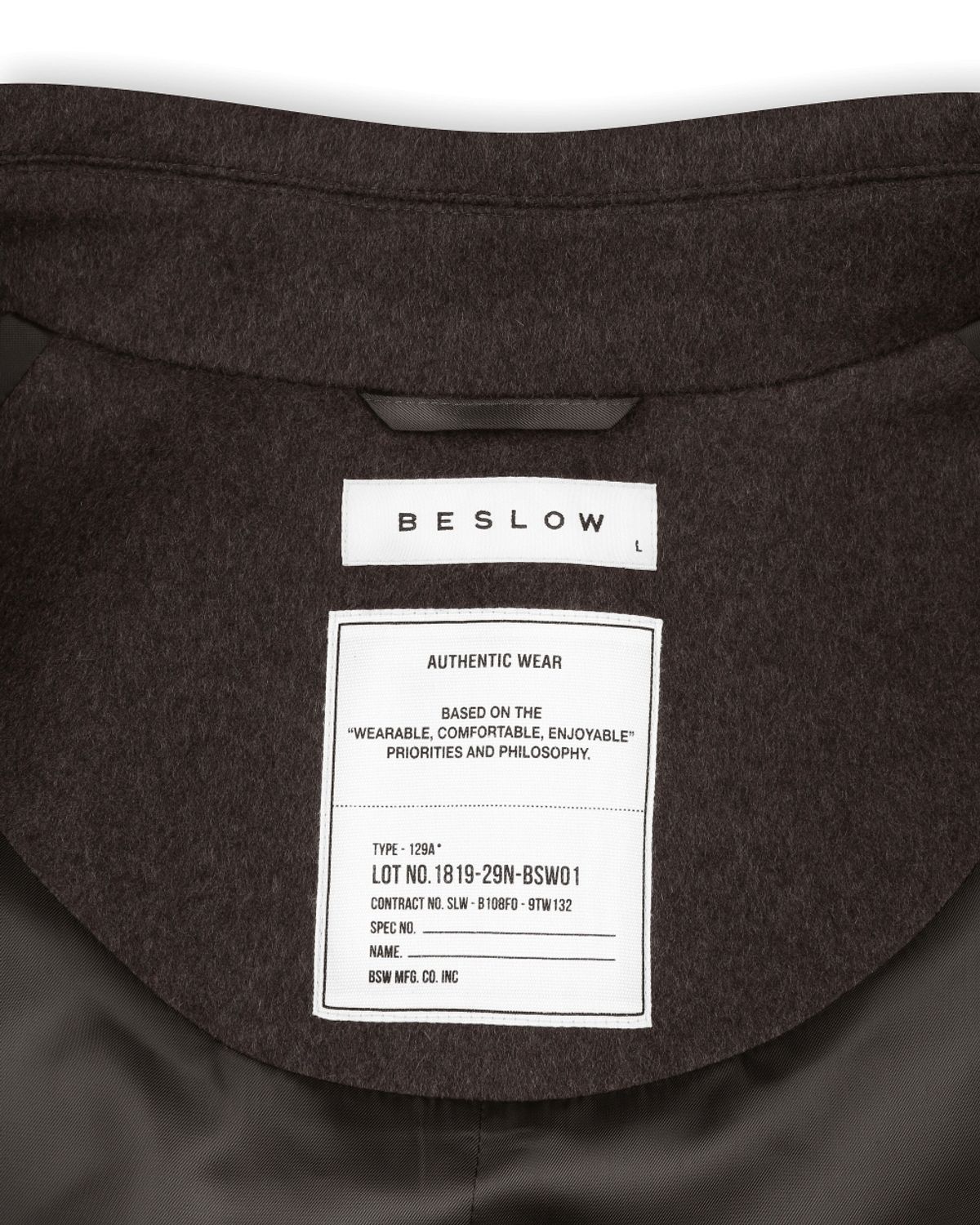 비슬로우(BESLOW) OVERSIZED CASHMERE BALMACAAN COAT MELANGE BROWN