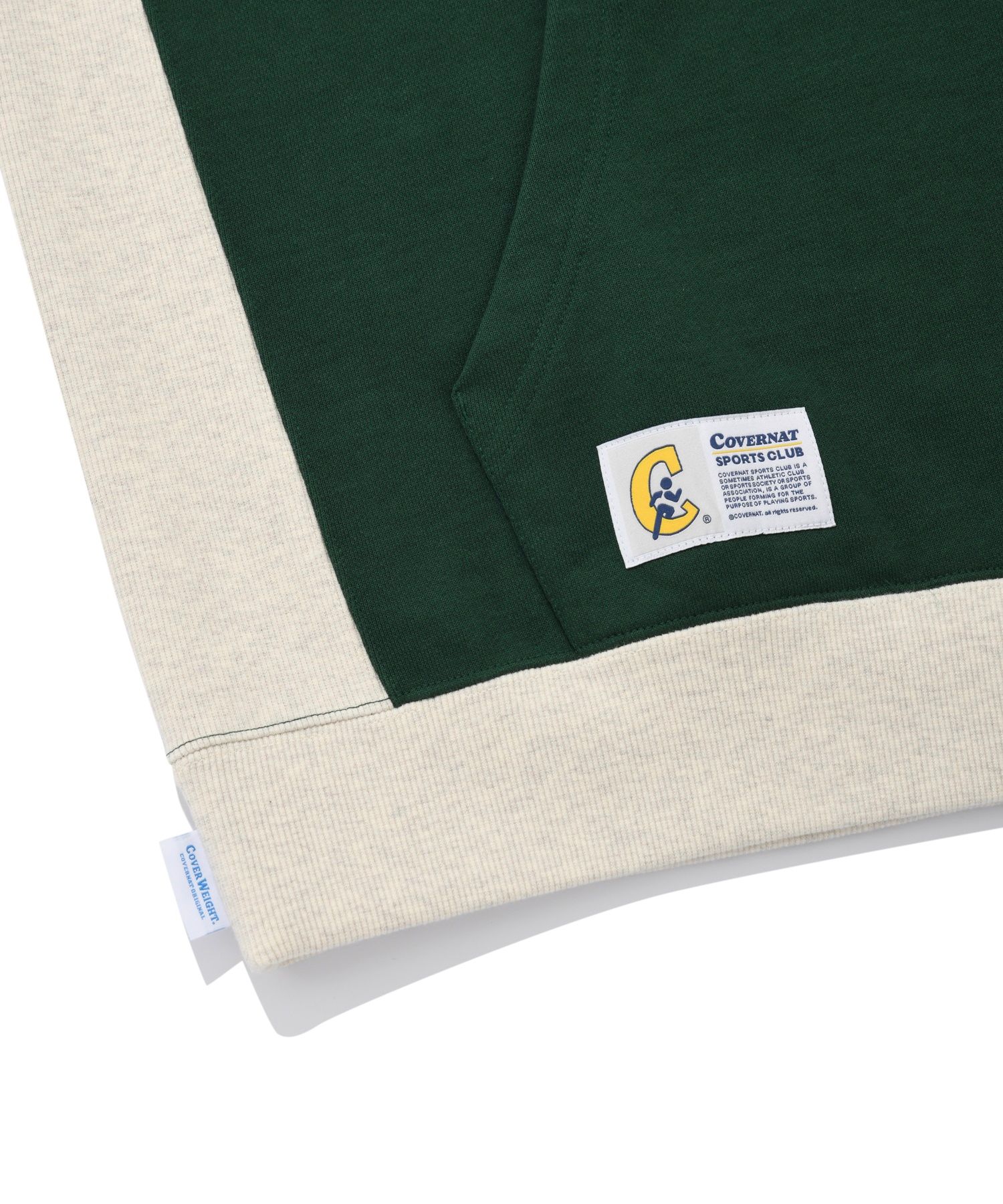 パーカー・フーディ COVERNAT Color Block Hoodie Green MUSINSA | COVERNAT Sports Club Color Block Hoodie Green
