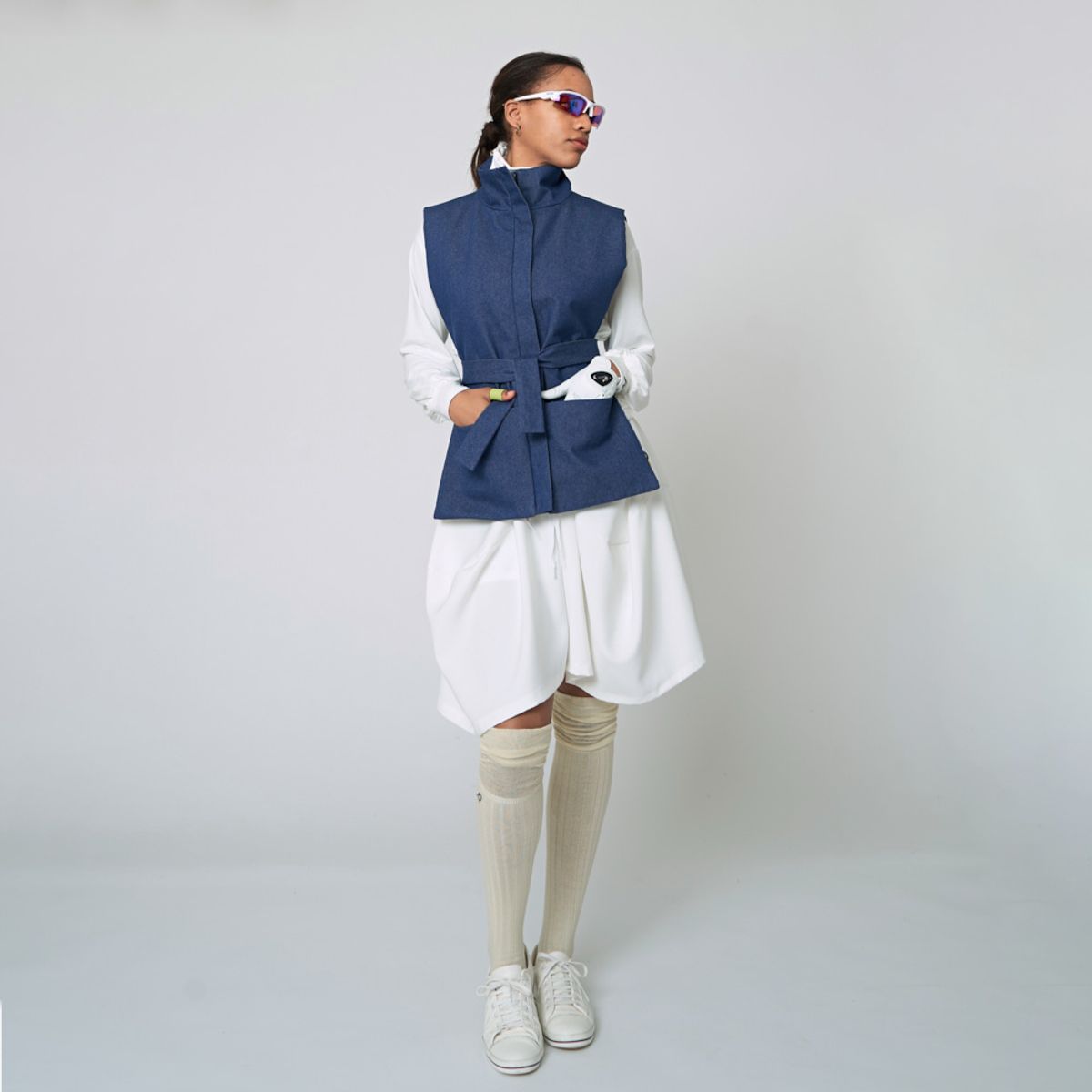 애스플래폼(ATHPLATFORM) AW22VT04 I-벨티드 G 베스트_인디고 블루