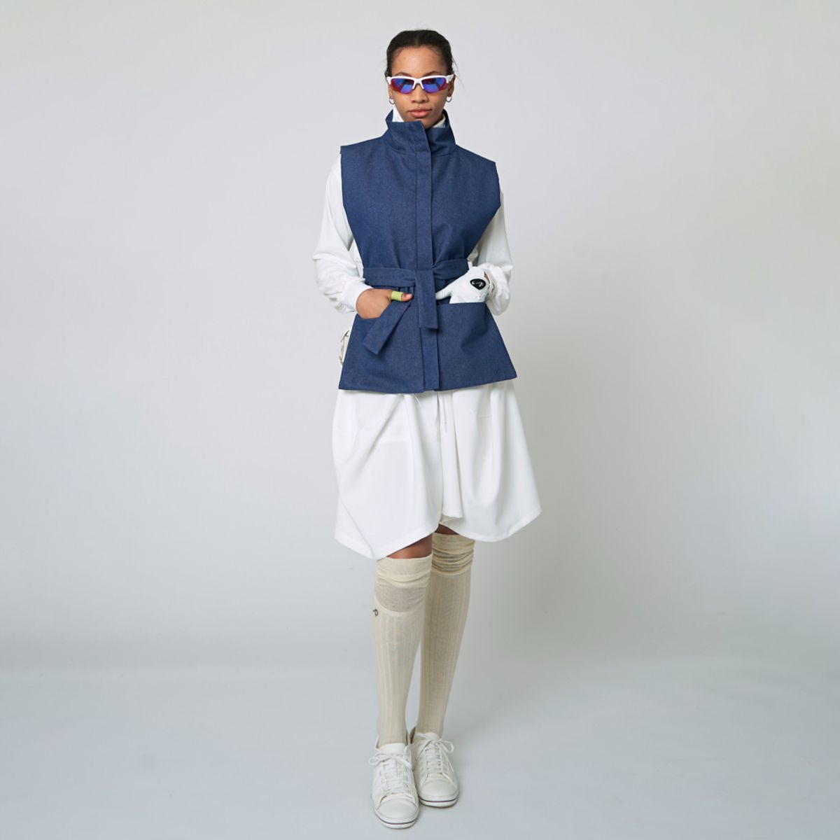애스플래폼(ATHPLATFORM) AW22VT04 I-벨티드 G 베스트_인디고 블루