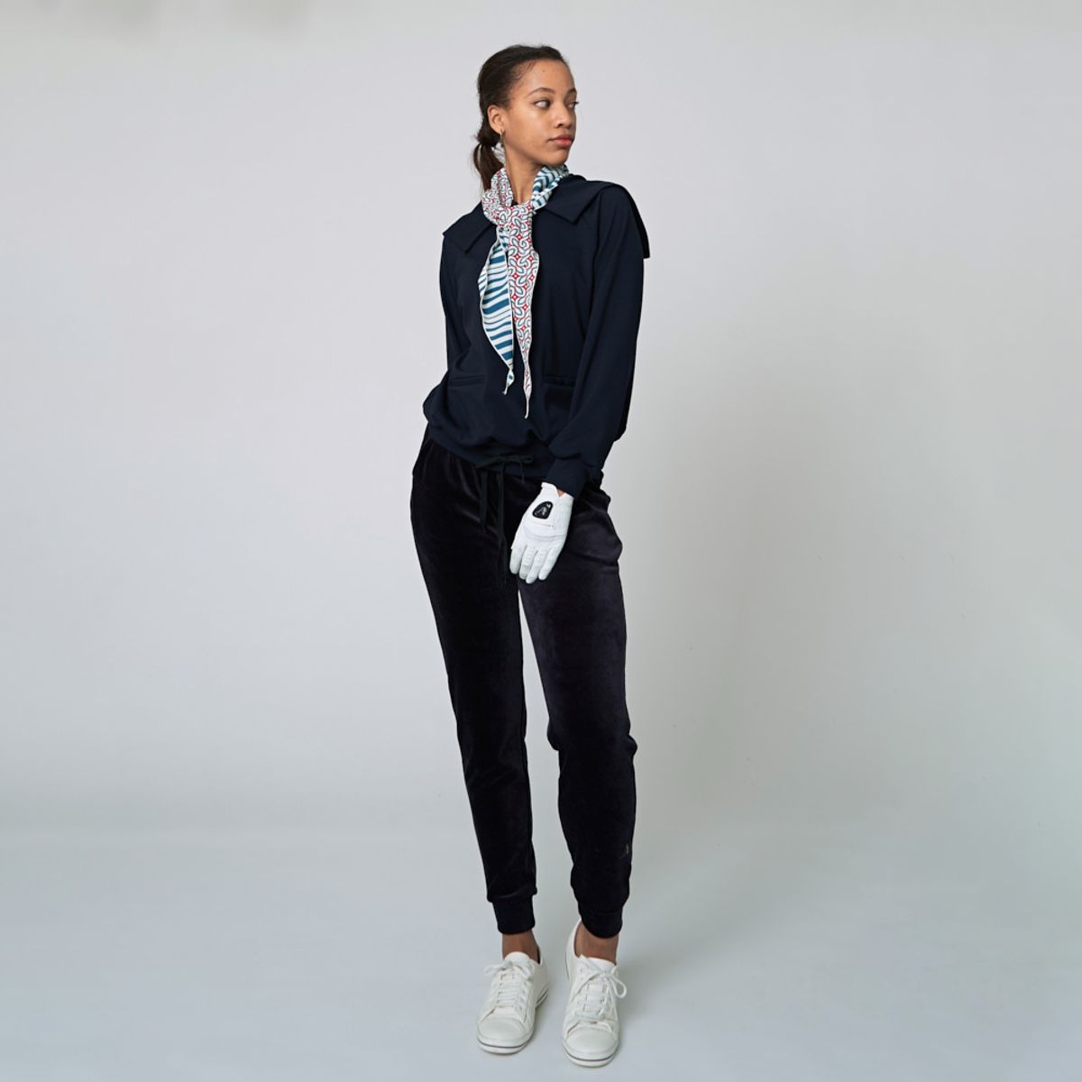 애스플래폼(ATHPLATFORM) AW22TL02 스카프 세일러 G 셔츠_다크 네이비
