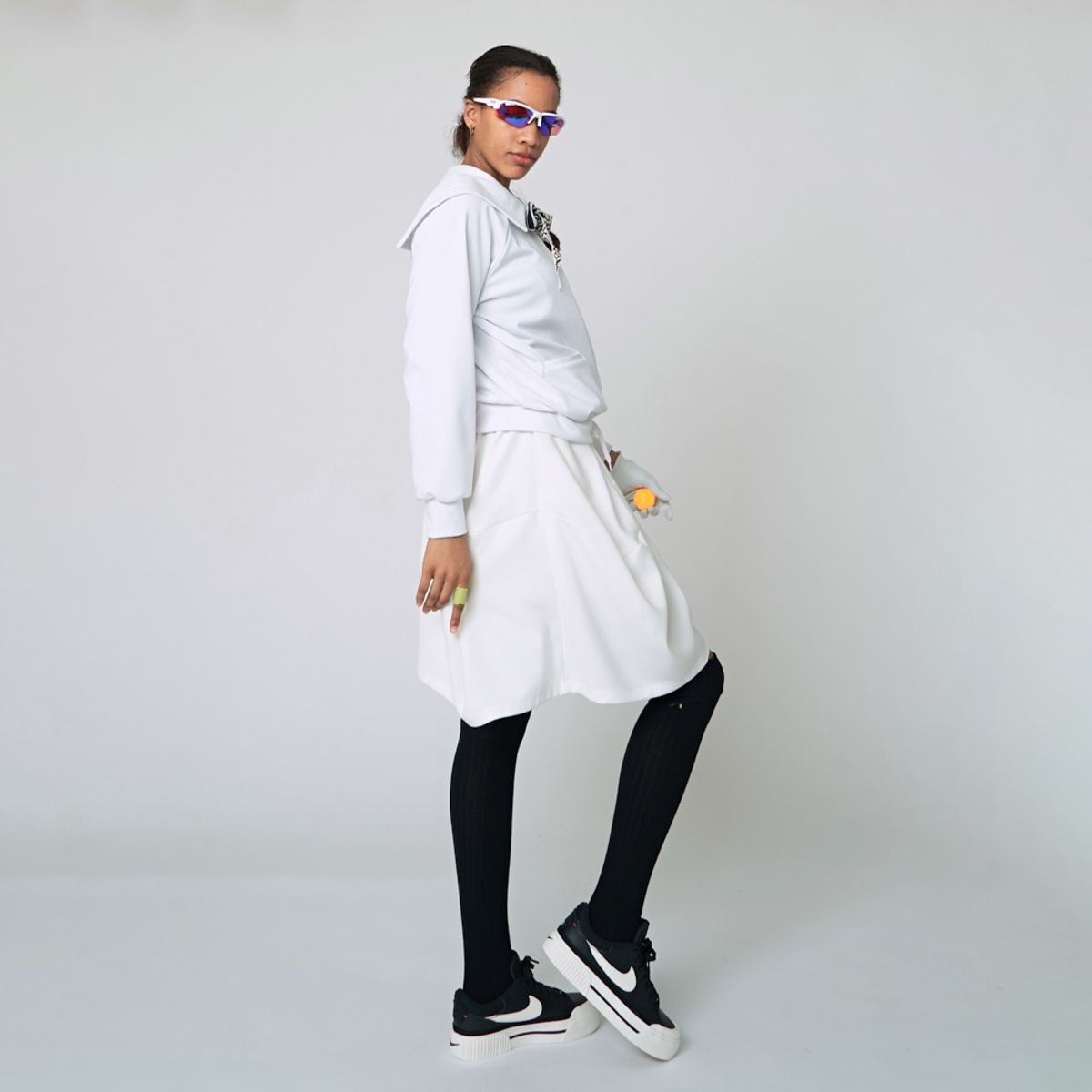 애스플래폼(ATHPLATFORM) AW22TL02 스카프 세일러 G 셔츠_오프 화이트