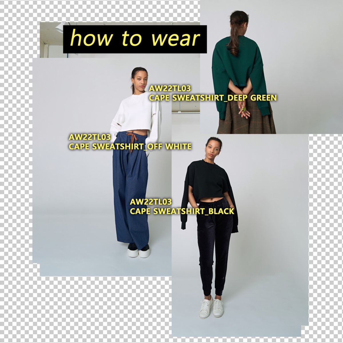 애스플래폼(ATHPLATFORM) AW22TL03 케이프 스웨트셔츠_딥 그린