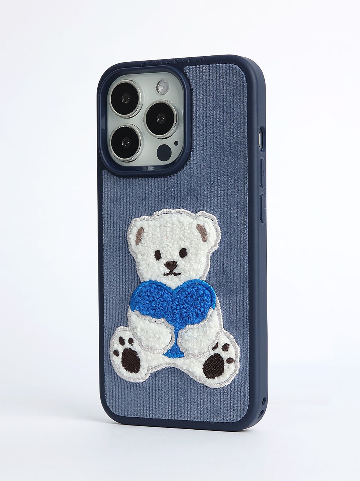 디자인스킨(DESIGNSKIN) 코듀로이 부클 빅베어 케이스-블루