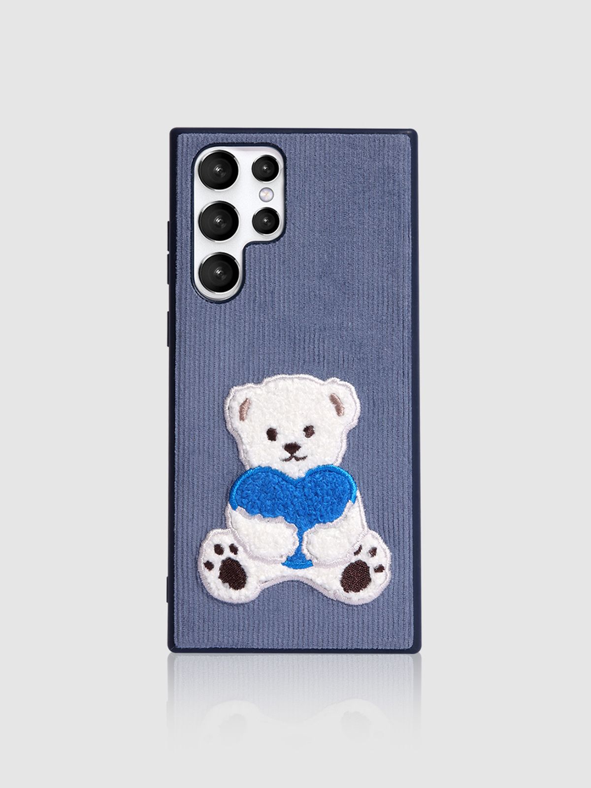 디자인스킨(DESIGNSKIN) 코듀로이 부클 빅베어 케이스-블루
