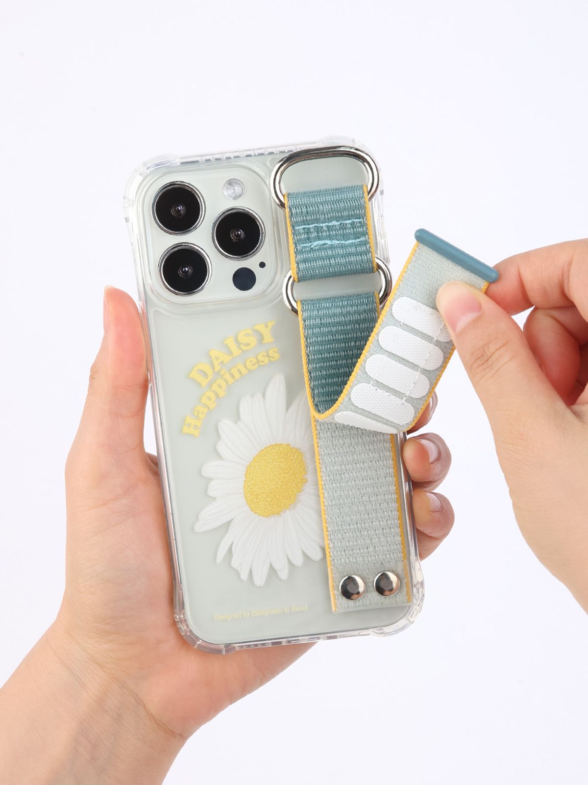 디자인스킨(DESIGNSKIN) 아이폰 15/14  피닉스 프로 스포티스트랩 케이스-데이지 민트