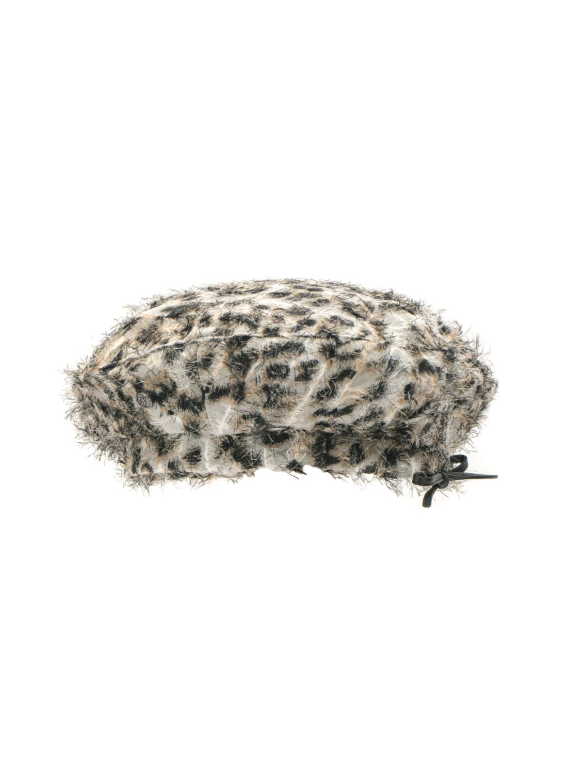 포에지담(POESIEDAME) [Life PORTRAIT] Fringe leopard beret in brown