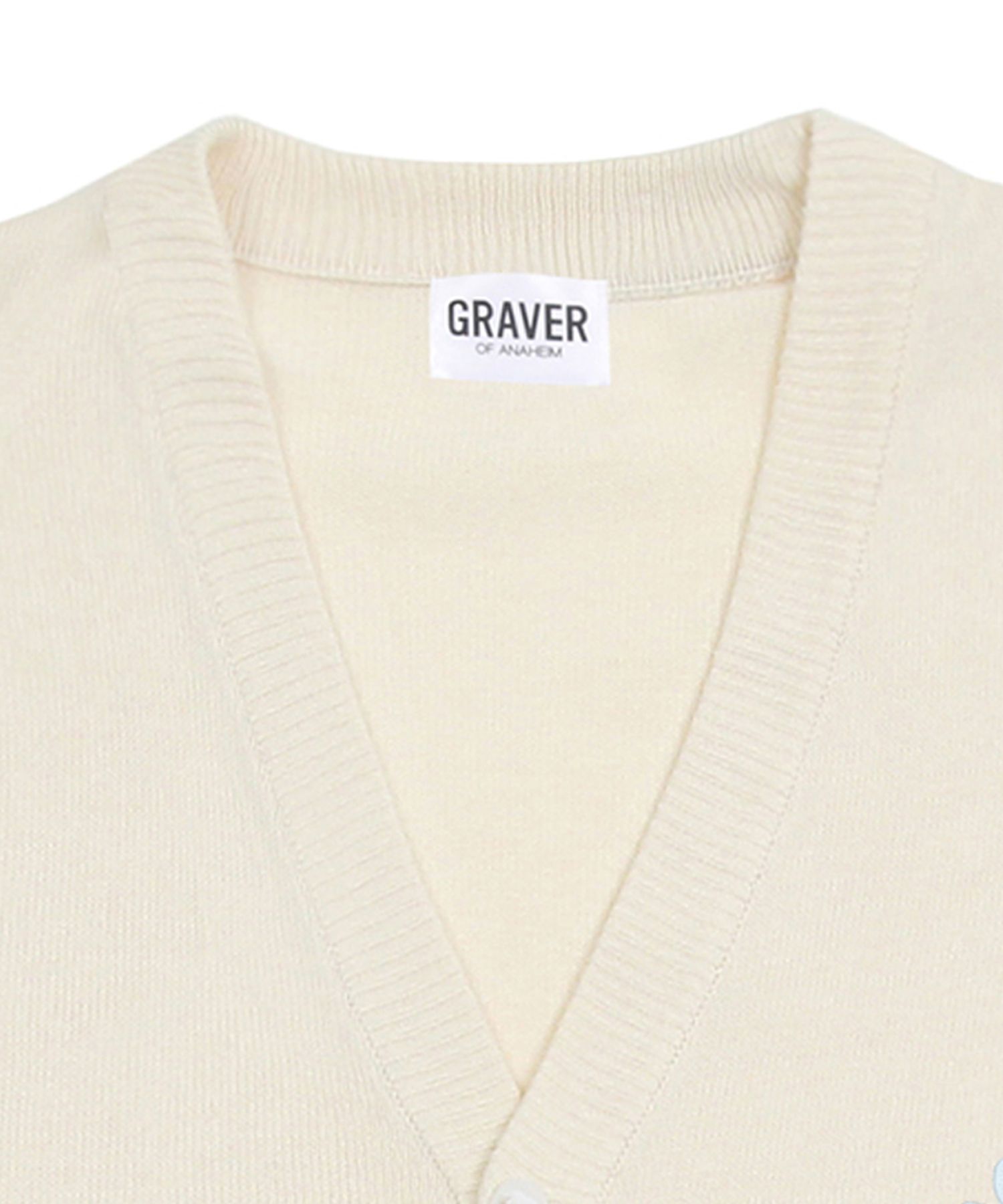 MUSINSA | GRAVER [UNISEX] Flower Bear Smile Embroidered Knit
