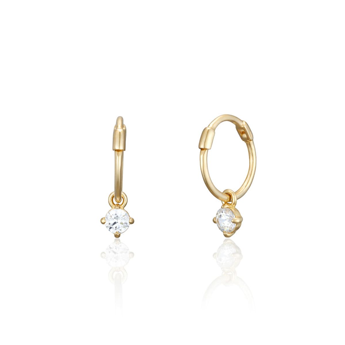 룬느(LUNNE) 14k 10mm 시그니티 큐 드롭 원터치 귀걸이 (14k골드) #L27
