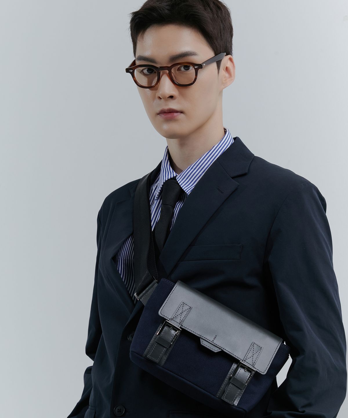 베드포드일레븐스(BEDFORD11TH) 폴리건 더블 벨티드  베이비슬링  [네이비그레이]