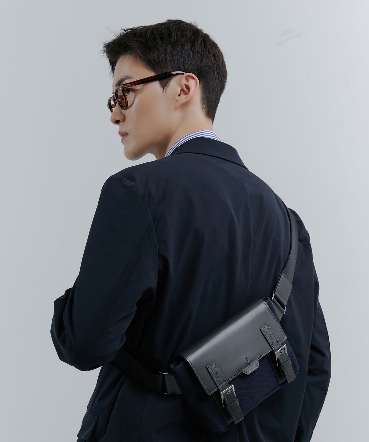베드포드일레븐스(BEDFORD11TH) 폴리건 더블 벨티드  베이비슬링  [네이비그레이]