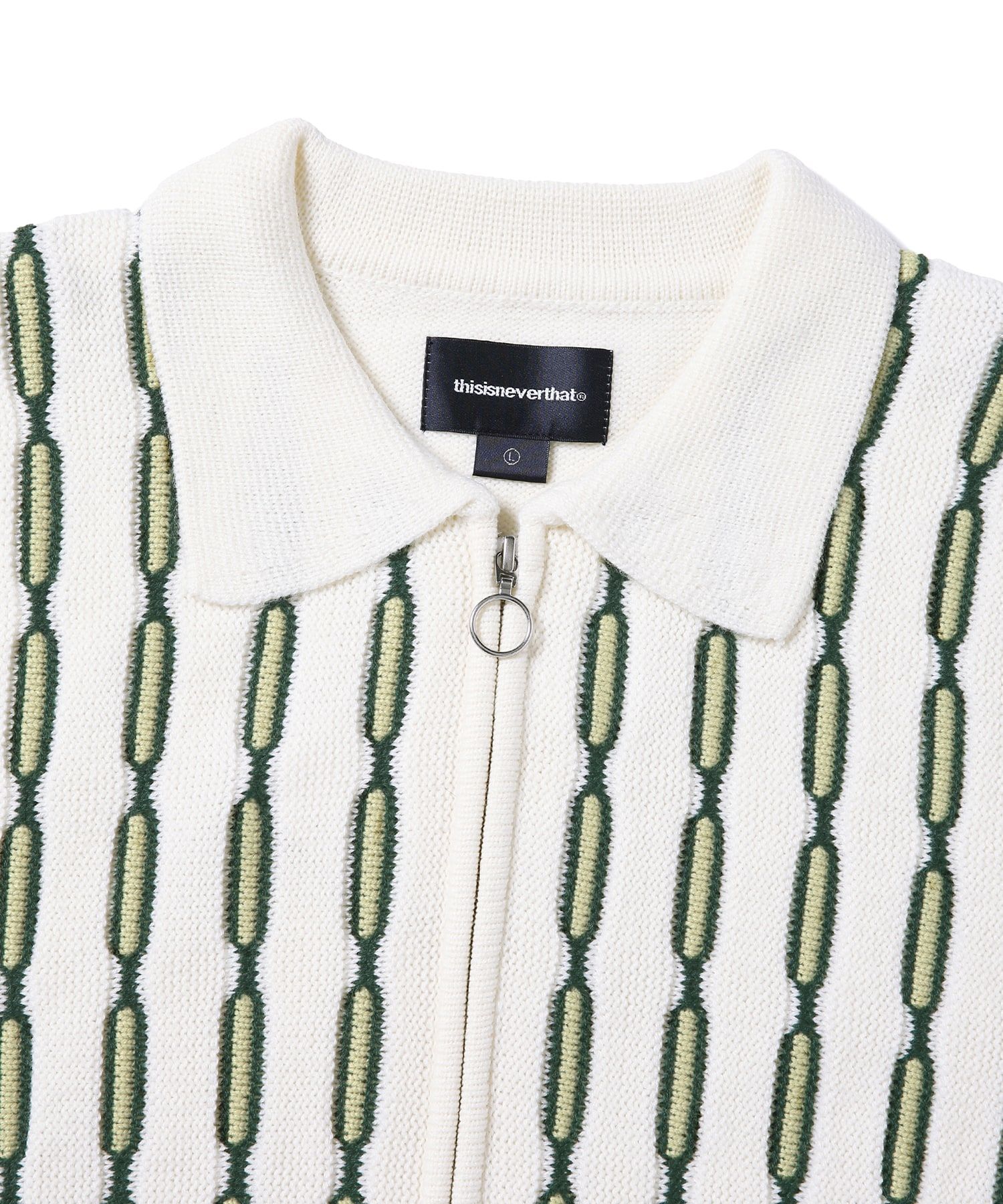 トップス thisisneverthat Chain Zip Up Polo Green MUSINSA公式 | thisisneverthat® Chain Zip Up Polo Green