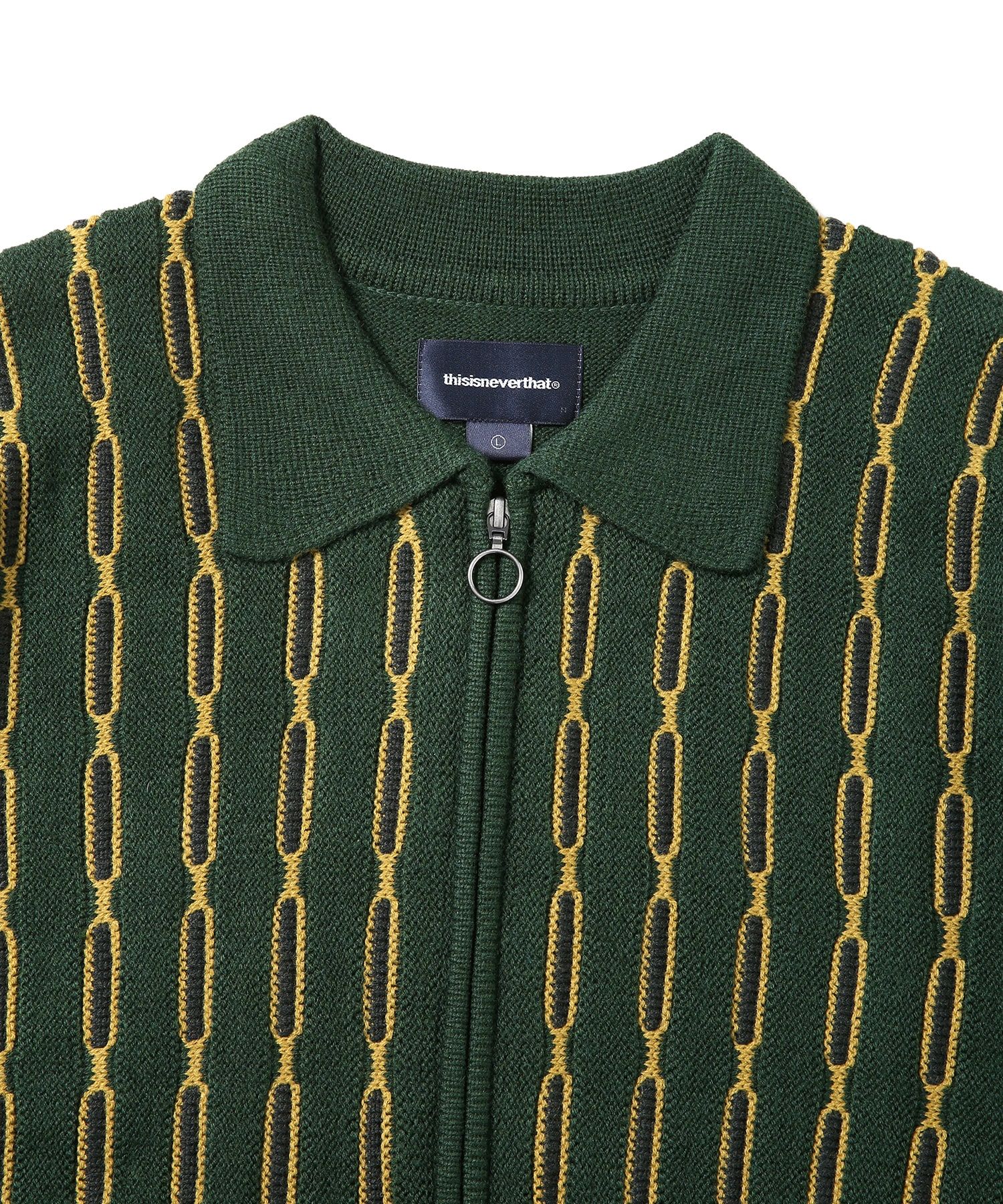 トップス thisisneverthat Chain Zip Up Polo Green MUSINSA公式 | thisisneverthat® Chain Zip Up Polo Green