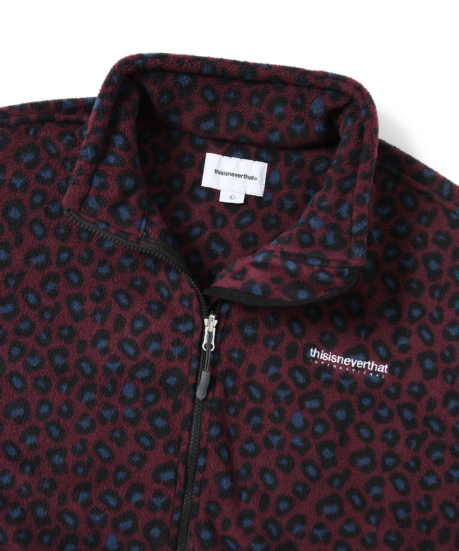 MUSINSA公式 | thisisneverthat INTL. Fleece Jacket Leopard Burgundy