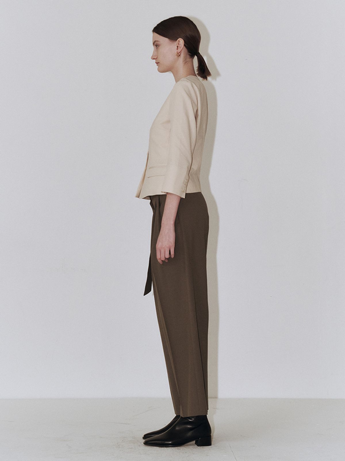 플로우먼(FLOWOMEN) V-neck Short Jacket_Cream