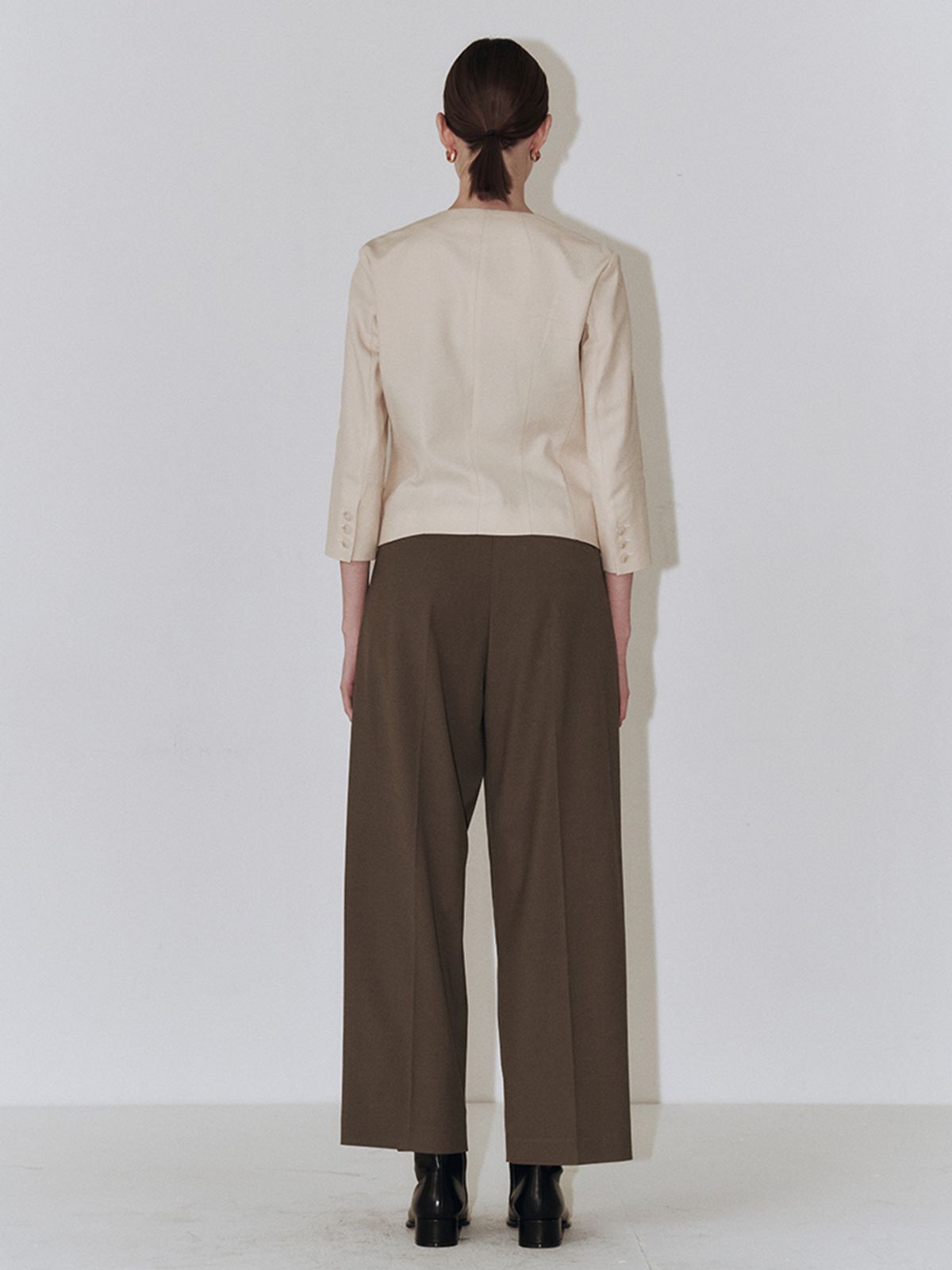 플로우먼(FLOWOMEN) V-neck Short Jacket_Cream