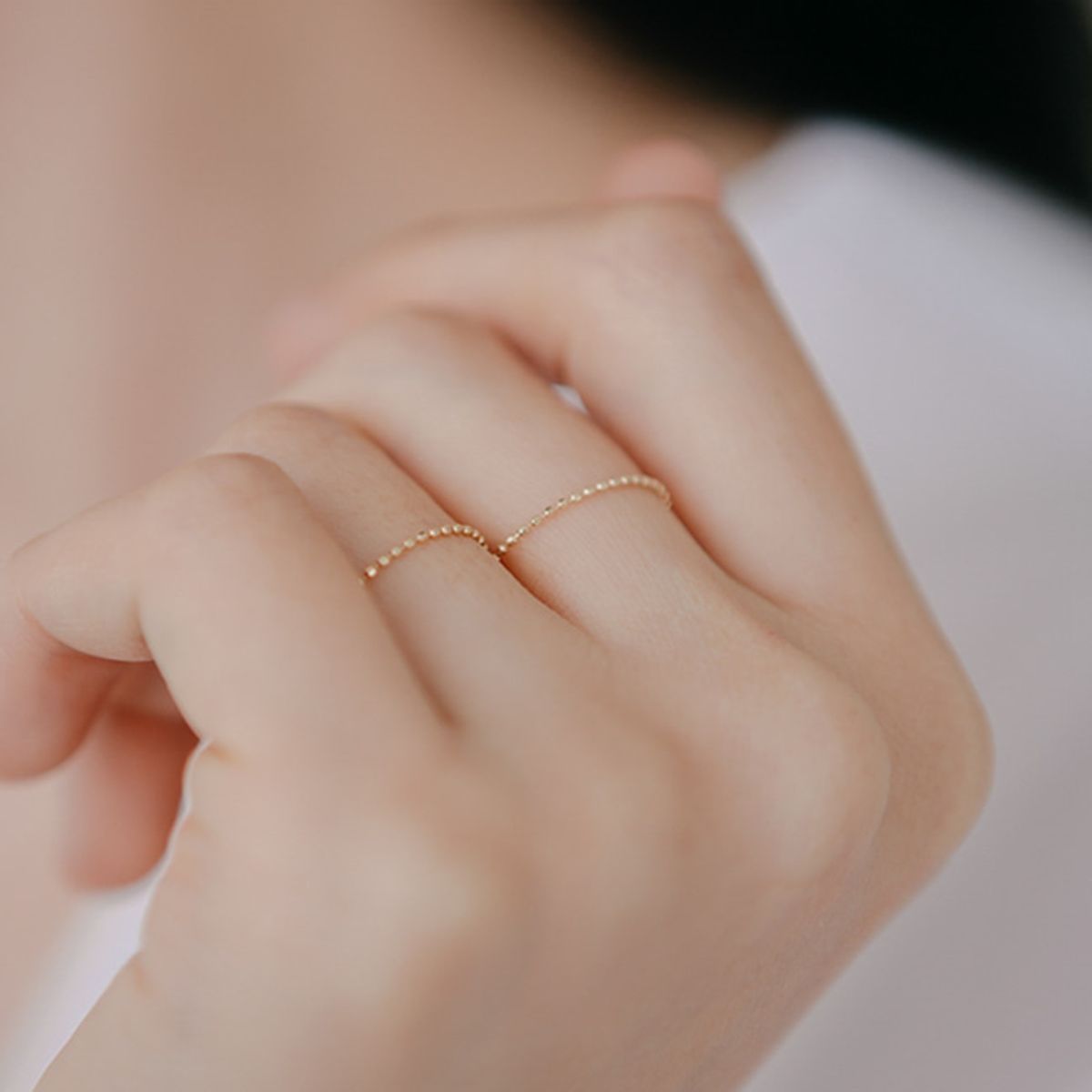 룬느(LUNNE) 14k 데일리 열손가락 실반지 (14k골드) #RN06