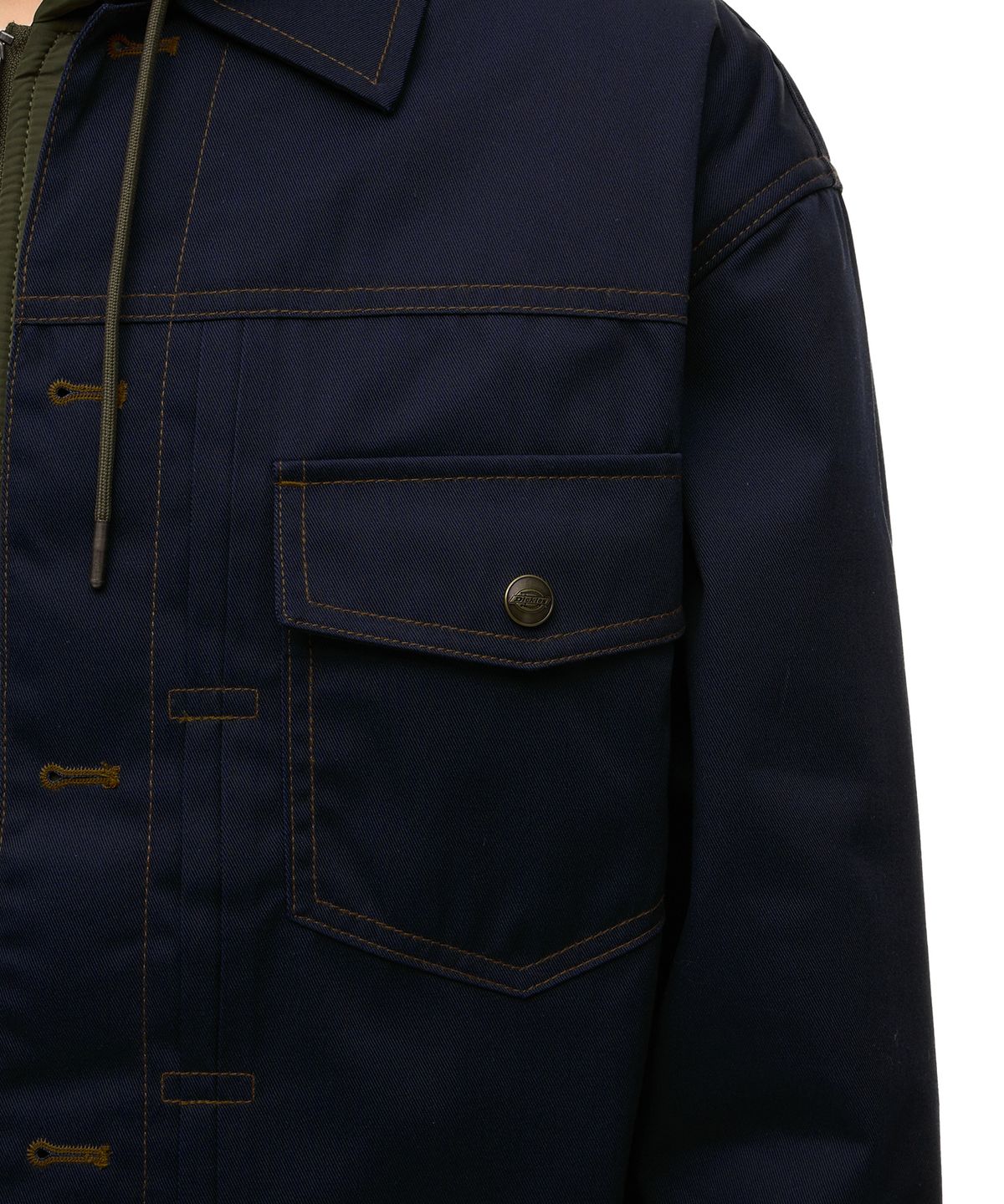 디키즈(DICKIES) 트윌 미드 후드 패디드 자켓 네이비