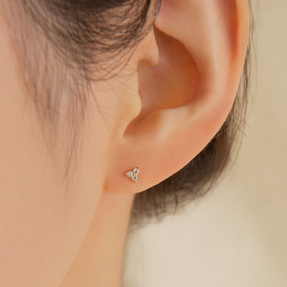 룬느(LUNNE) 14k 미니 큐빅 블러썸 귀걸이 (14k골드) A03