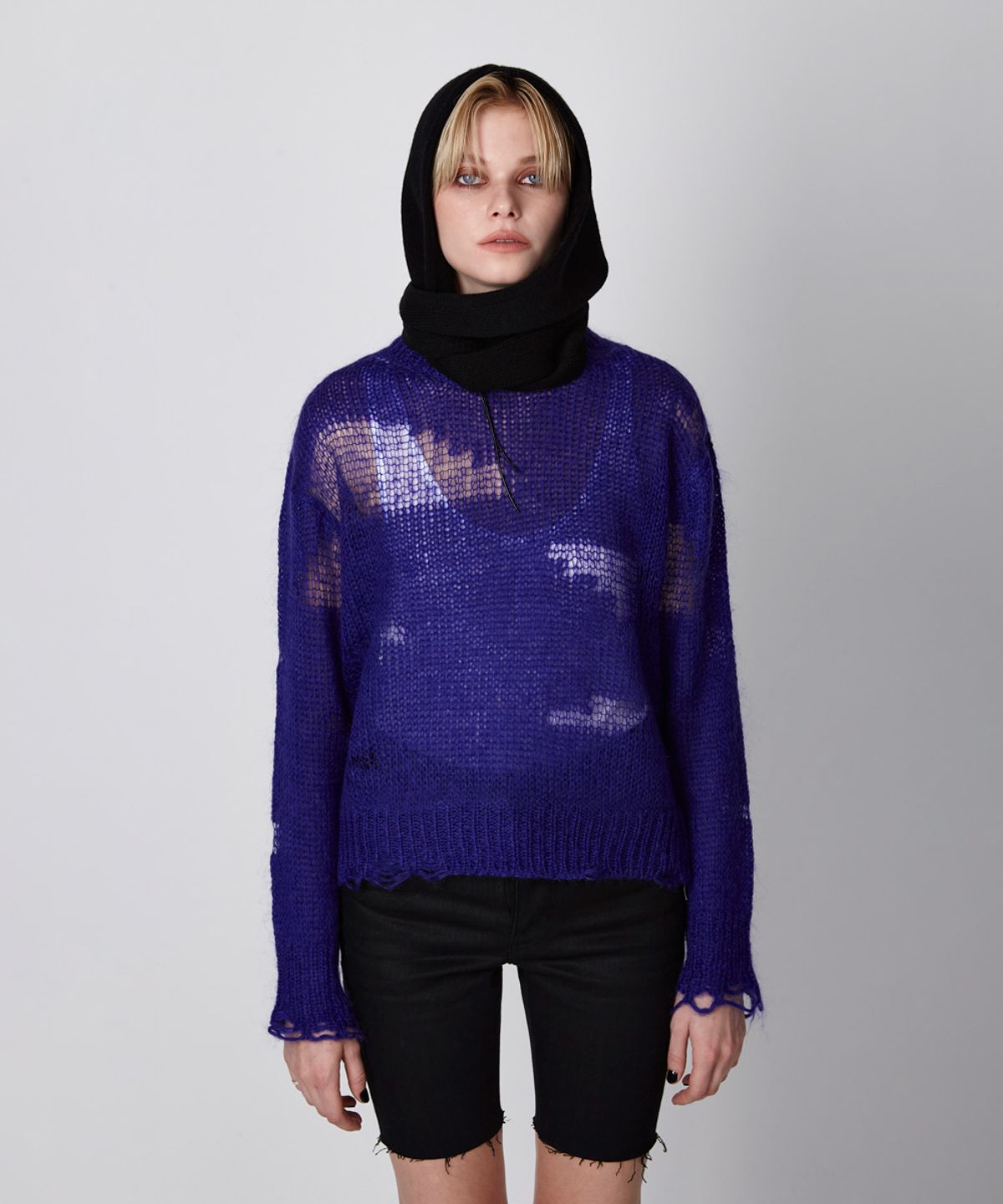 이안조(EAN JO) KIDMOHAIR DISTRESSED KNIT (BLUE)