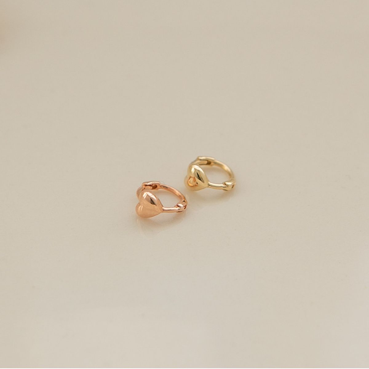 룬느(LUNNE) 14k 미니 하트 6mm 원터치 귀걸이 (14k골드) #ER08