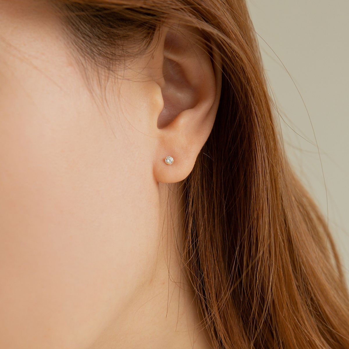 룬느(LUNNE) 14k 심플 큐빅 귀걸이 (14k골드) #ES01