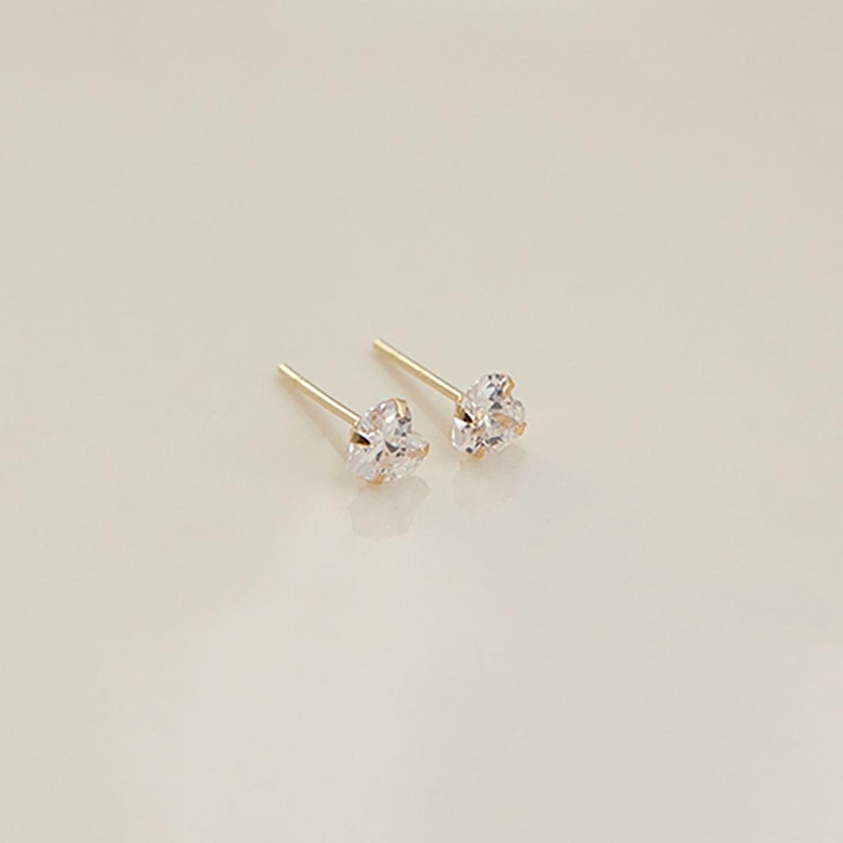 룬느(LUNNE) 14k 하트 큐빅 귀걸이 (14k골드) #ES03