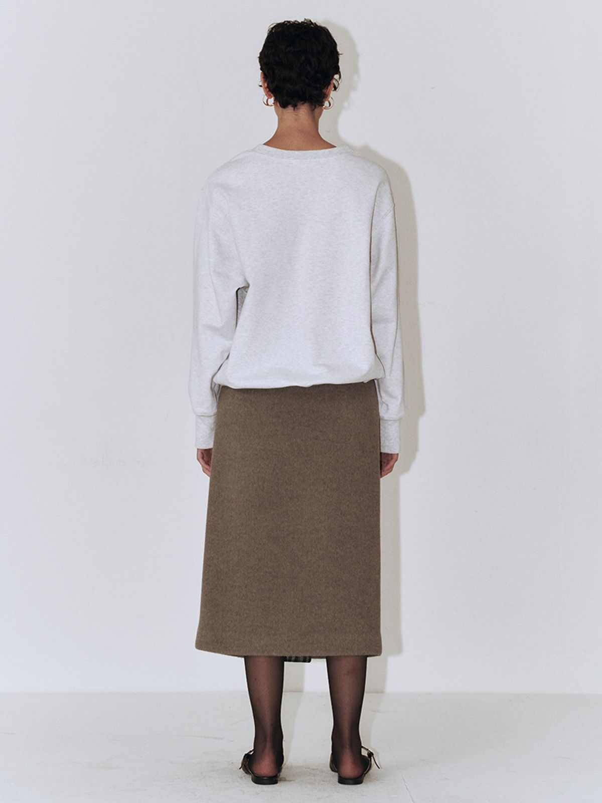 플로우먼(FLOWOMEN) Bookclub Crewneck Sweatshirt_White Melange