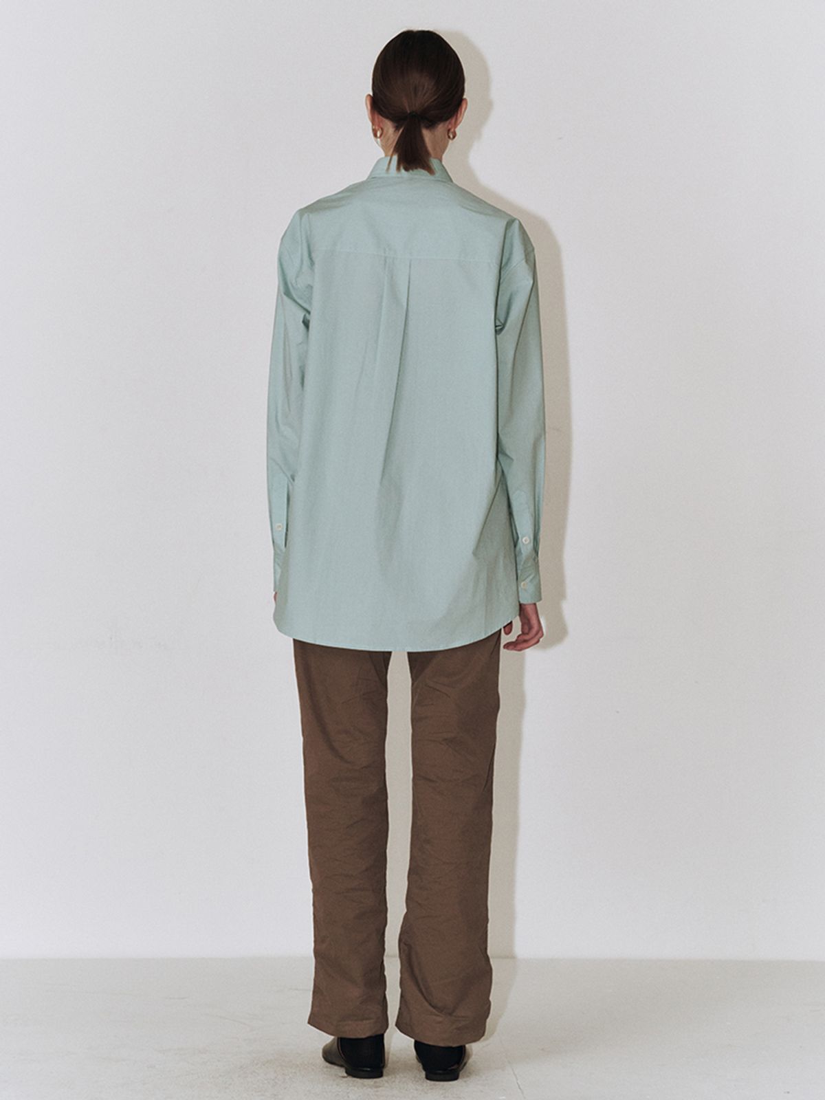 플로우먼(FLOWOMEN) Color Point Cotton Shirt_Turquoise Blue