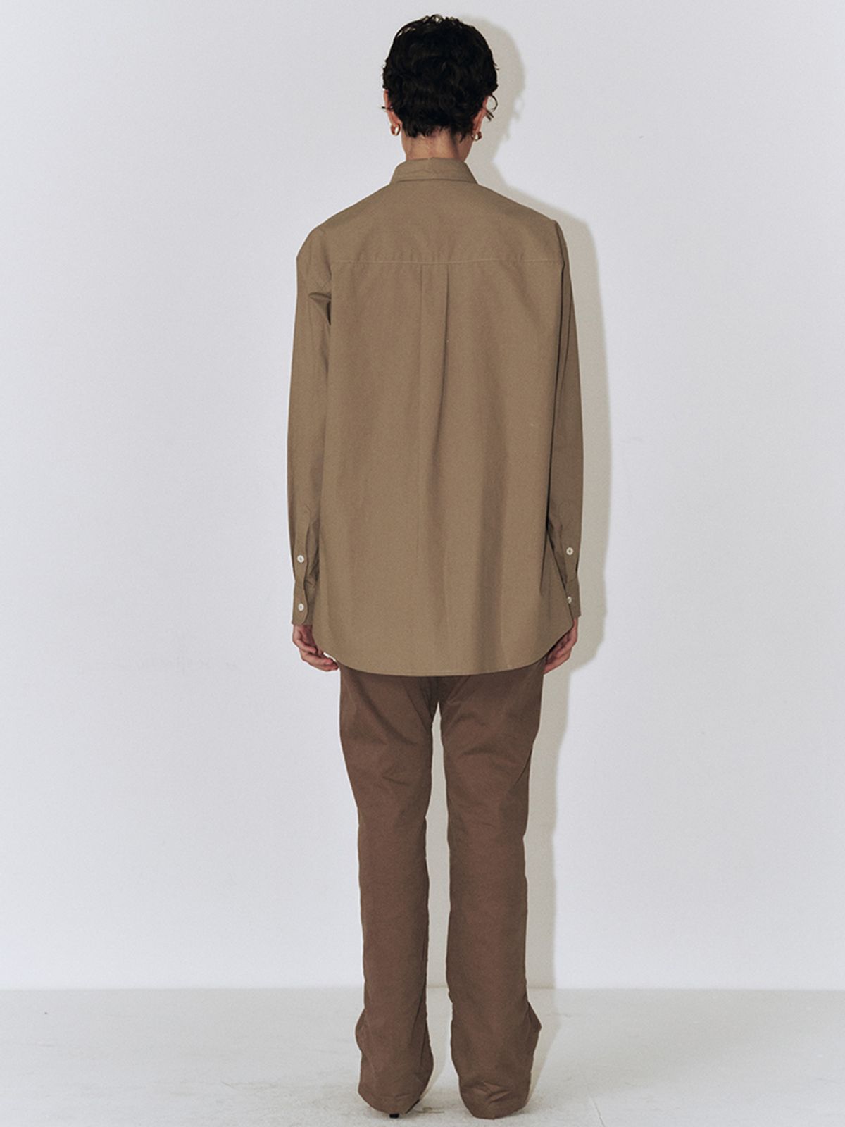 플로우먼(FLOWOMEN) Color Point Cotton Shirt_Olive Khaki